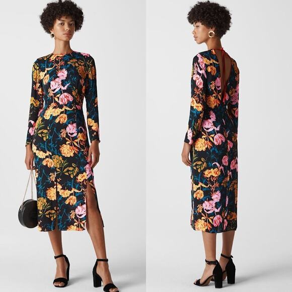 Whistles Multicolour Digital Bloom flower Bella Dress size US 4 - Picture 8 of 8